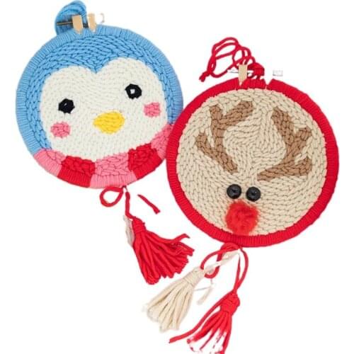 Christmas Hanging Punch Needle Kits Beginners, DIY Embroidery Kit, Punch Needle Kit with Yarn, Punch Needle Pattern, Rug Hook