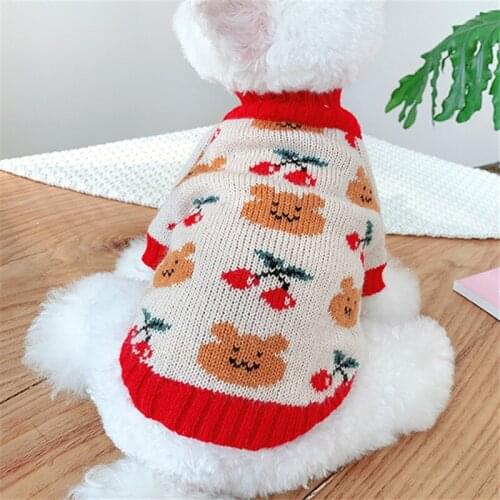 Christmas Dog Clothing Winter Dog Sweater Cat Puppy Clothes Knit Sweater Yorkshire Cat Pomeranian Schnauzer Clothing Pet Outfit