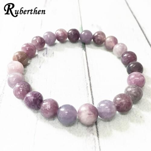 Ruberthen New Design Energy Natural Lepidolite Bracelet High Quantity Handmade Natural Stone Beaded Bracelet