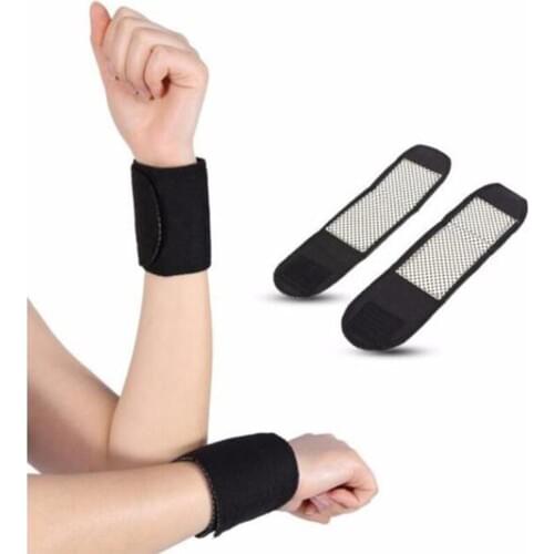 1Pair Self-heating Tourmaline Wrist Brace Far Infrared Ray Sports Protection Belt Magnetic Therapy Pads Braces Pain Relief