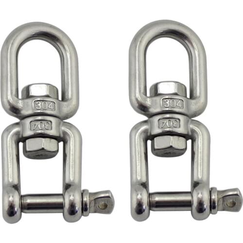 Heavy Duty Stainless Eye and Jaw Swivel Marine SS304 12mm 16mm Eye-Jaw Type Swivel Anchor Chain Connector for Boat or Household