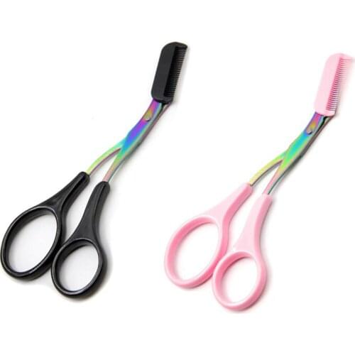 Eyebrow Trimmer Scissor with Comb Facial Hair Removal Grooming Shaping Shaver Cosmetic Makeup Accessories Eyebrow Scissors