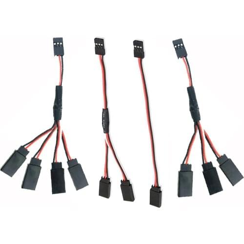 1PCS 15/30/50cm 1to1 1to 2 1 to 3 1 to 4 RC Servo Extension Wire Cable for Futaba JR Male to Female RC Model