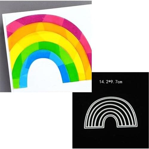 ZENRA Beautiful Rainbow Steel Metal Cutting Die Stencils Knife Mould For DIY Paper Card Making Decorative Scrapbook