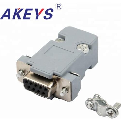 10 PCS DB9 VGA Interface Gray Plastic Shell Black Core Female Connector Computer Interface