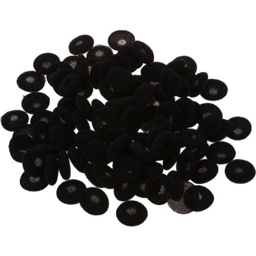 100 Pcs Black Sponge Earbud Headphone Cap Ear Pads Cover Replacement