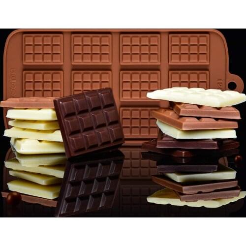 12 Even Chocolate Mold Fondant Molds DIY Candy Bar Mould Cake Decoration Tools Kitchen Baking Accessories Silicone Mold