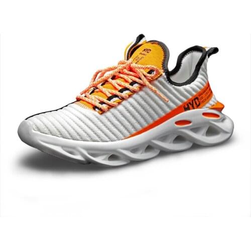 2021 Platform Men Casual Shoes Light Breathable Mesh Sock Boots Chunky Sneakers Black White Orange Male Trainers Chaussure Homme