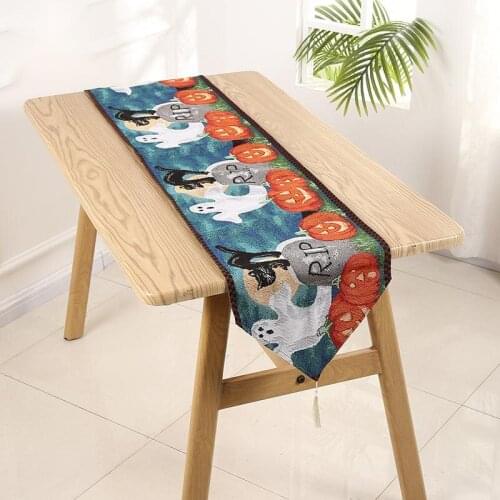 2021 Wedding Decoration Table Runner Halloween Atmosphere Fabric Pumpkin Decoration Castle Holiday New Style