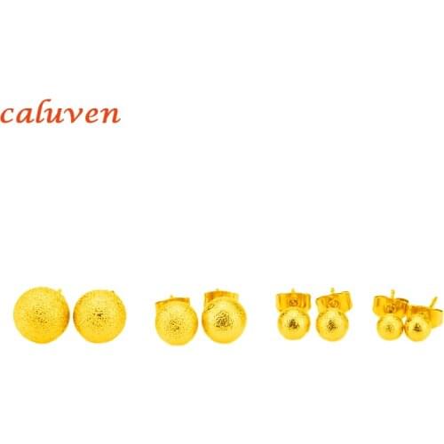 4MM/6MM/8MM/10MM Gold Color Small Bead Earrings New for Women/Girls Arab Round Ball Earring Ethiopian Jewelry,Nigeria,Congo