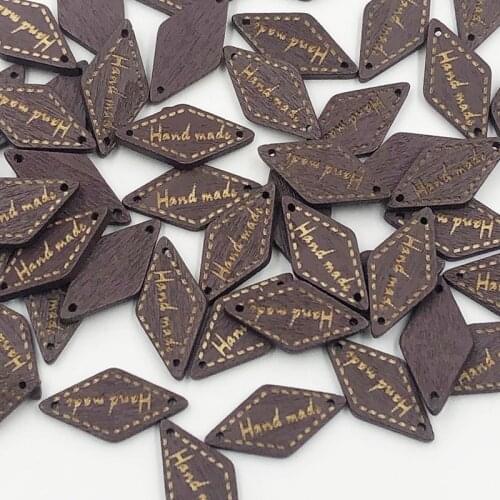 50pcs Brown Wood Buttons Handmade Sewing Craft kids Notions WB671