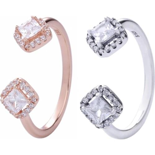 Ajax 925 Sterling Silver Womens Open Square Initial Ring Female Branded Jewelry 2021 Bague Femme