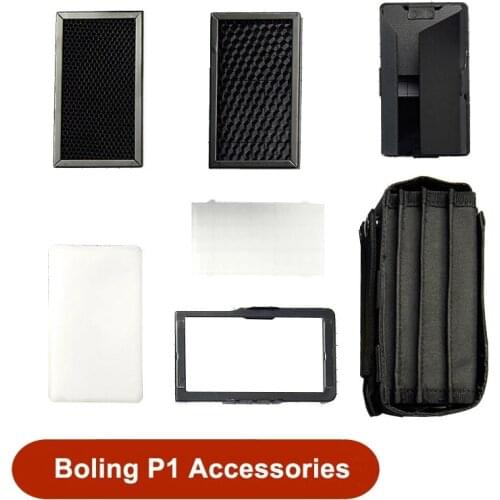 Boling P1 Flash Light Accessories Kit Softbox Barn Door Honeycomb Diffuser Magnetic Base For Boling P1 LED Light