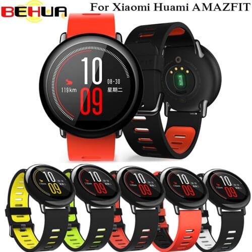 BEHUA 22mm Sports Silicone Wrist Strap for Xiaomi Huami Amazfit Stratos Pace 2S 2 3 GTR Smart Watch Replacement Band Accessories
