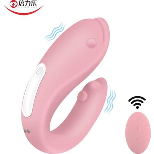 Wireless U-shape G-Spot Vibrator Sex Toys For Couples Vagina Clitoris Stimulator Vibrating Dildo Intimate Goods Double Motor
