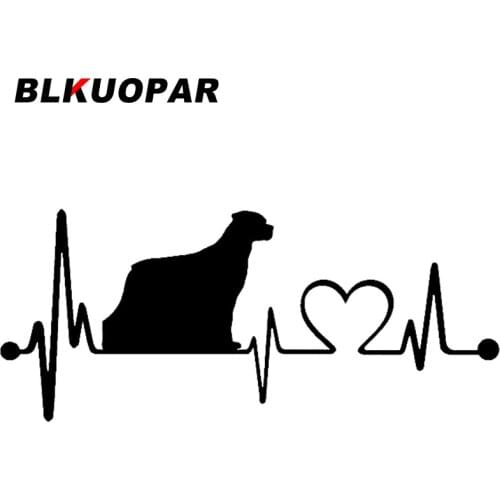BLKUOPAR for Rottweiler Heartbeat Lifeline Dog Car Stickers Waterproof Occlusion Scratch Decals Car Accessories Trunk Decor