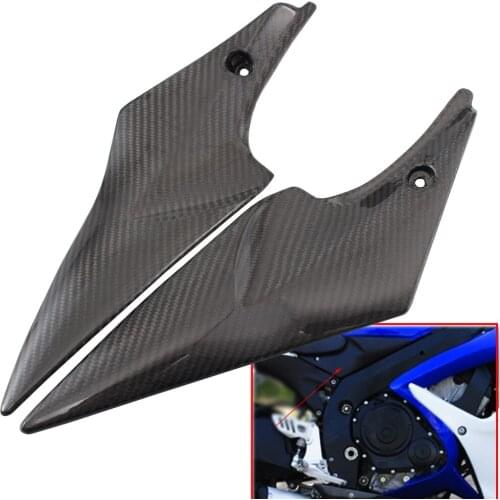 Motorcycle Fuel Gas Tank Side Covers Fairing Panels Heat Proof Real Carbon Fiber For SUZUKI GSXR600 GSXR750 GSXR 600 750 06-07