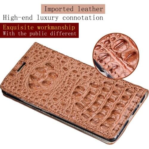 Genuine Leather Handmade Phone for iphone 7 case for iPhone 6 Crocodile Back Texture Flip Phone Case for iPhone 6 6s 7 8 plus