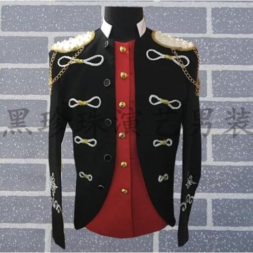 Black Men Suits Designs Homme Terno Stage Costumes For Singers Mens Palace Blazer Dance Clothes Jacket Star Style Dress Punk