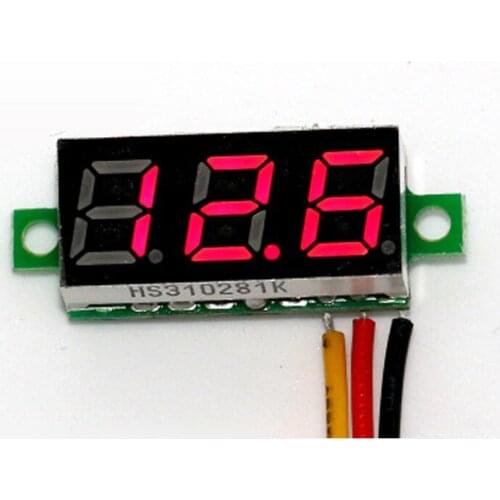 CHIZIYO Min Red led 0.28" DC0-100V Digital Voltmeter With Shell 3 Wires