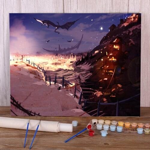 Scenery Escape DIY Paint By Numbers Set Acrylic Paints 40*50 Painting On Canvas Wall Decoration Crafts For Adults Wholesale