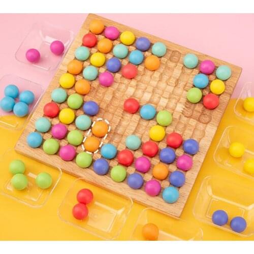 Kids Toys Educational Montessori Color Sorting Wooden Toys Hands Brain Training Clip Beads Math Toy Game For Childrens Gifts