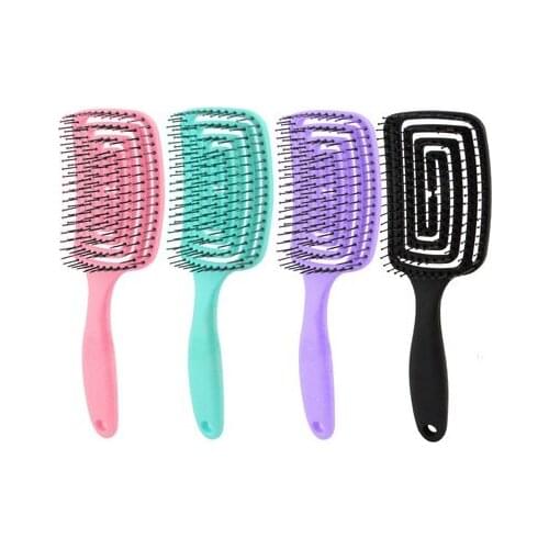 Womens Portable Scalp Massage Brush Scalp Massage Comb Rubber Non-Slip Handle Wet Dry Hair Care Brush