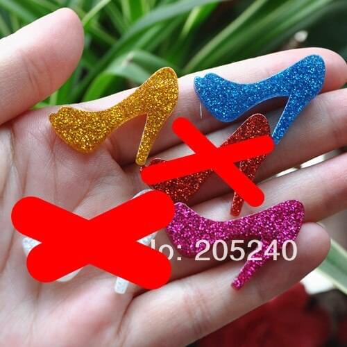 Hot Sale For Diy Decoration 30pcs Kawaii Flat Back Resin Gilitter Shoes
