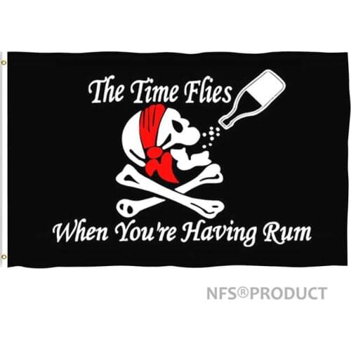 Halloween Decorative Pirate Flags and Banners 90x150cm Black Polyester With Skull Printed 3x5 Ft Custom Flag For Home and Party