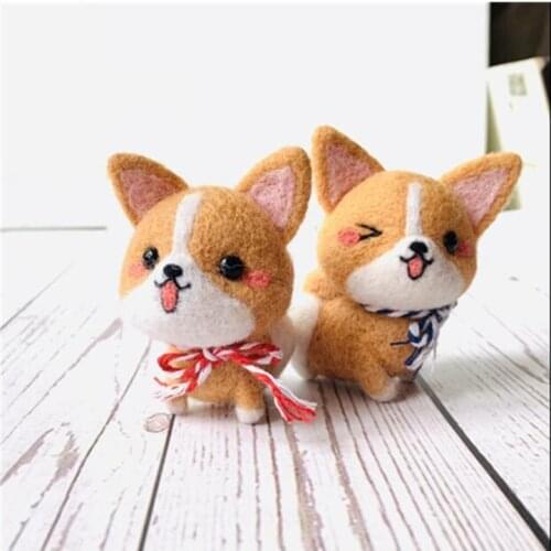 Corky Dog and Woodhound Dog Wool Felt wool needlepoint kit wool felt needle felting decoration craft needlecraft