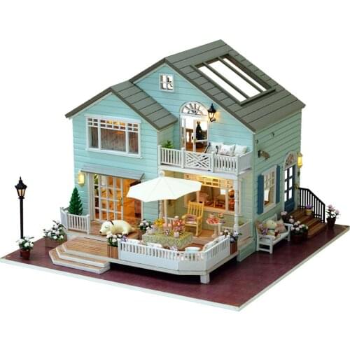 DIY Doll House Wooden Doll Houses Miniature Dollhouse Furniture Kit Toys For Children Christmas Gift Queens Town