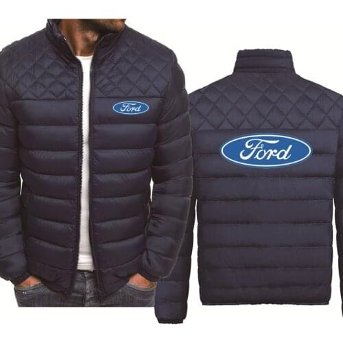 Spring Autumn Fashion Mens Zip Jacket Ford Car Logo Printing Casual Cotton High Quality Thicken Warm Wool Fleece Mens Jacket
