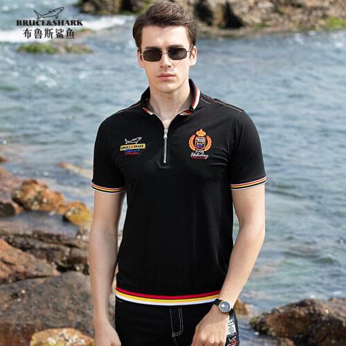 Summer 2021 Bruce&Shark Mercerized Cotton Mens Polo Shirt loose Mens Tees Embroidery Casual Smart TOP Quality Oversize 4XL
