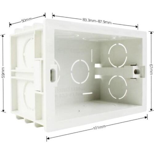 Livolo Dark Box, White Plastic Materials, 101mm*67mm US Standard Internal Mount Box for 118mm*72mm Wall Light Switch