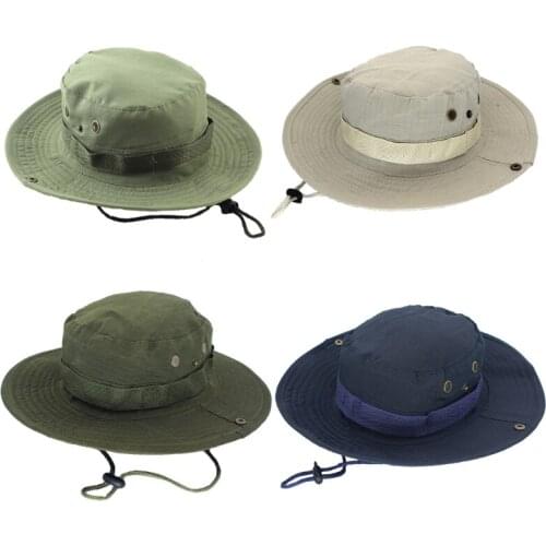 Outdoor Climbing Fishing Tourism Dual Purpose Men Large Brim Sun Fisherman Hat Bucket Hat Sun Protection G99D