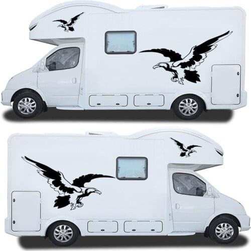 1set 5 pcs Black Car Stickers Eagle Graphic Decals for Travel Trailer Camper Van
