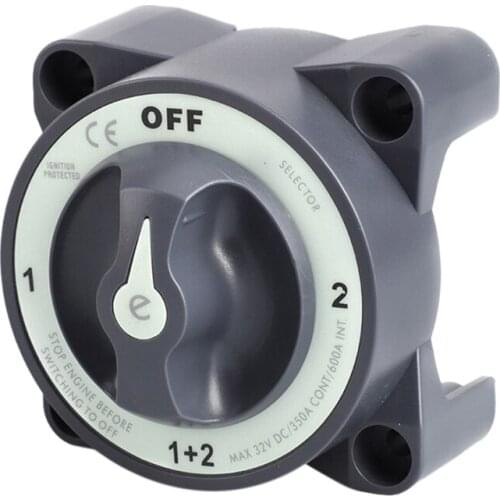 Disconnect Rotary Switch 4 Position 32V 350 Amp E-Series Waterproof Dual Battery Isolator ON/OFF Switch