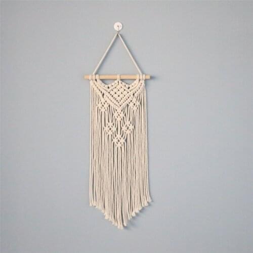 Boho Handmade Woven Tapestry Cotton Tassel Macrame Style Wall Decoration Art Tapestry Boho Decor Knitted Macrame Wall Hanging