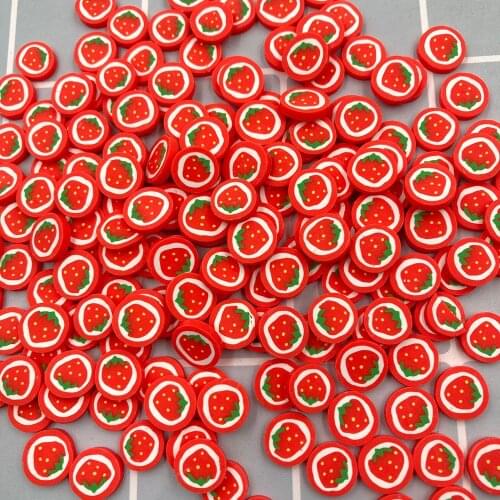 100g Polymer Clay Strawberry Slices Hot Clay Sprinkles For DIY Making Nail Art Decoration Craft Scrapbooking Phone Case Decor