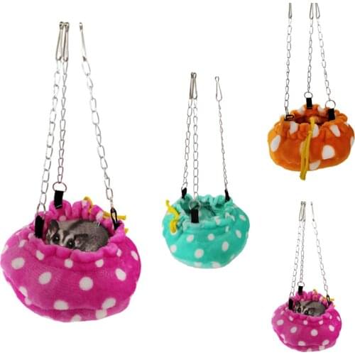 Parrot Hamster Squirrel Cloth Nest Sugar Glider Hanging Sleeping Bag Pumpkin Shape Hammock For Four Seasons