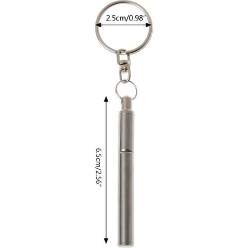 U90E Portable Stainless Steel Telescopic Ballpoint Pen Metal Key Ring Keychain Tools