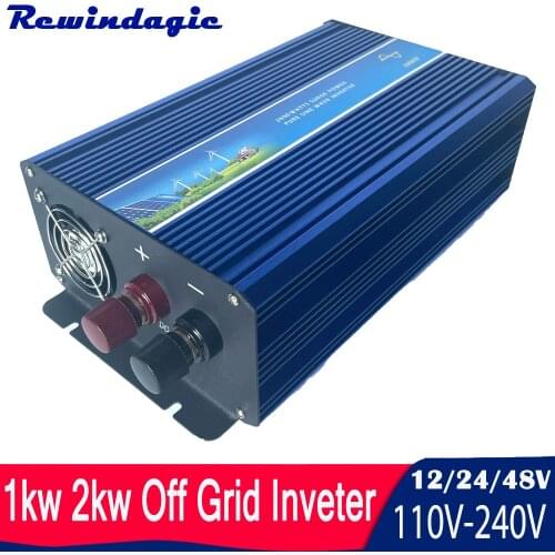 1000W 2000W Power Converter DC 12V 24V 48V to AC 220V 230V 240V Pure Sine Wave 50Hz 60Hz Off Grid Inverter For Solar Wind Power