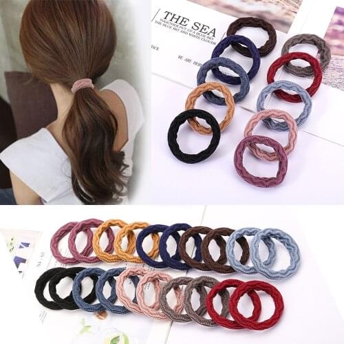 10Pcs High Elastic Girl Hair Band Women Simple Basic Hair Tie Ponytail Holder Rubber Bands Scrunchies Headdress Accessories Gift