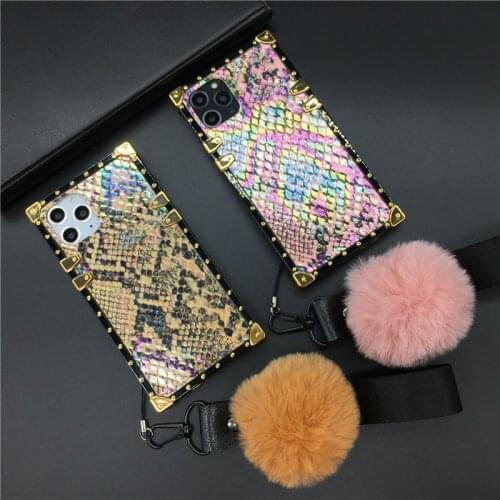 Luxury Glitter Gold Snake Phone Cases Coque Cover Vintage Square Case for Motorola Moto G Power 2021 G Stylus G Play One 5G Ace