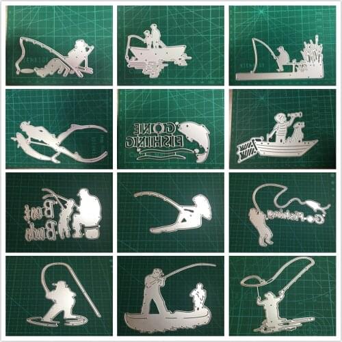 Fishing Metal Cutting Dies For DIY Scrapbooking Album Embossing Paper Cards Decorative Crafts
