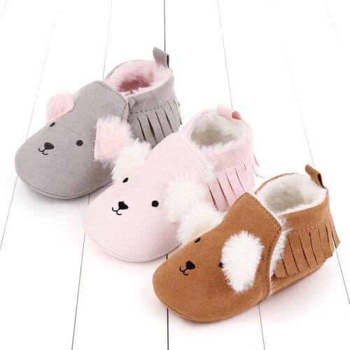Cartoon Baby Shoes Cute Newborn Boys Girls First Walkers Flats Soft Sole Non-slip Shoes Footwear Toddler Booties 0-18 Months