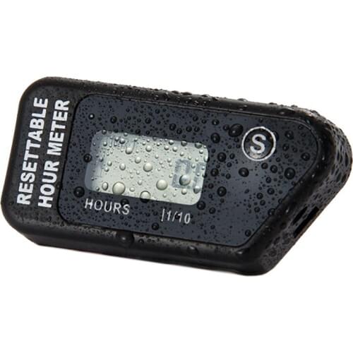 Digital Resettable Inductive Hour Meter Waterproof For any gasoline Engine Generators Motors pit bike dirt bike tractors atv 16H