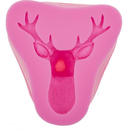 Christmas Deer Silicone 3D Stag Elk Head Cake Mold Chocolate Fondant Mould Household Baking Decorating Tools Accessories