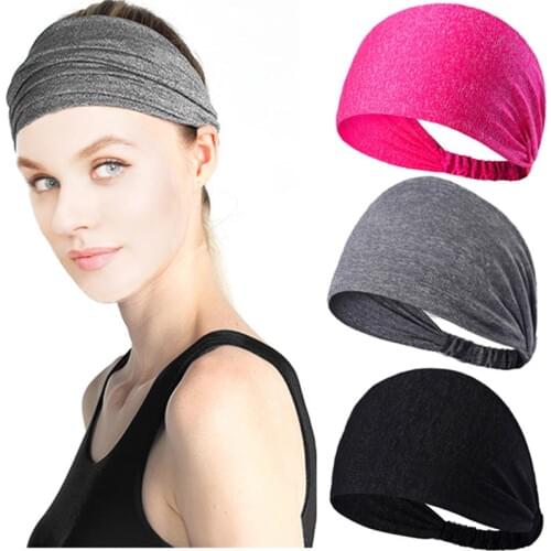 Sports Headbands Women Sweat Running Anti-slip Scarf Hairbands Elastic broadside Hair Bands Fitness Yoga Hair accessories Turban