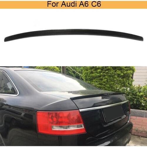 Car Rear Trunk Wing Spoiler for Audi A6 C6 2005 - 2011 Rear Wing Spoiler Boot Lid Carbon Fiber